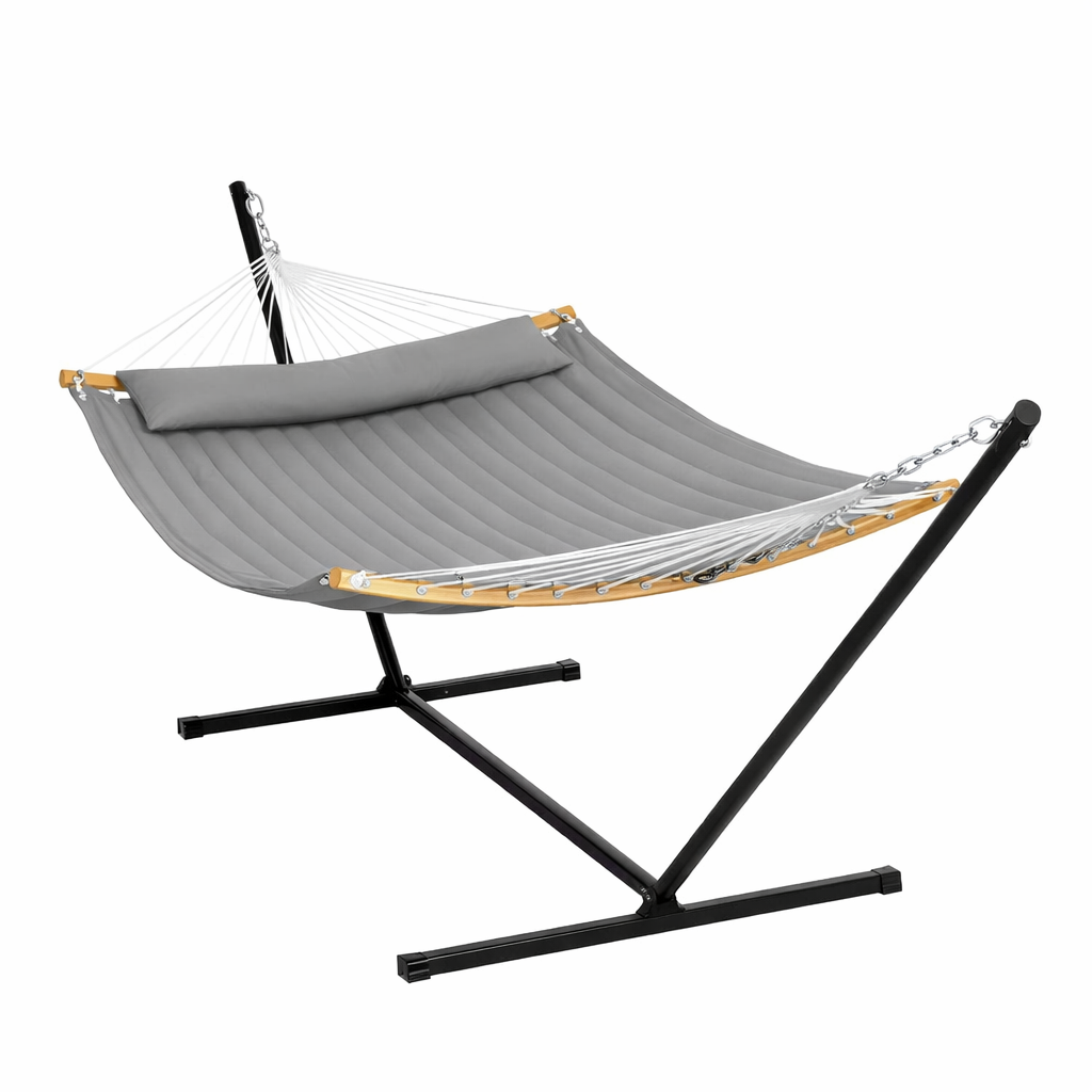 Hamac double avec support et oreiller