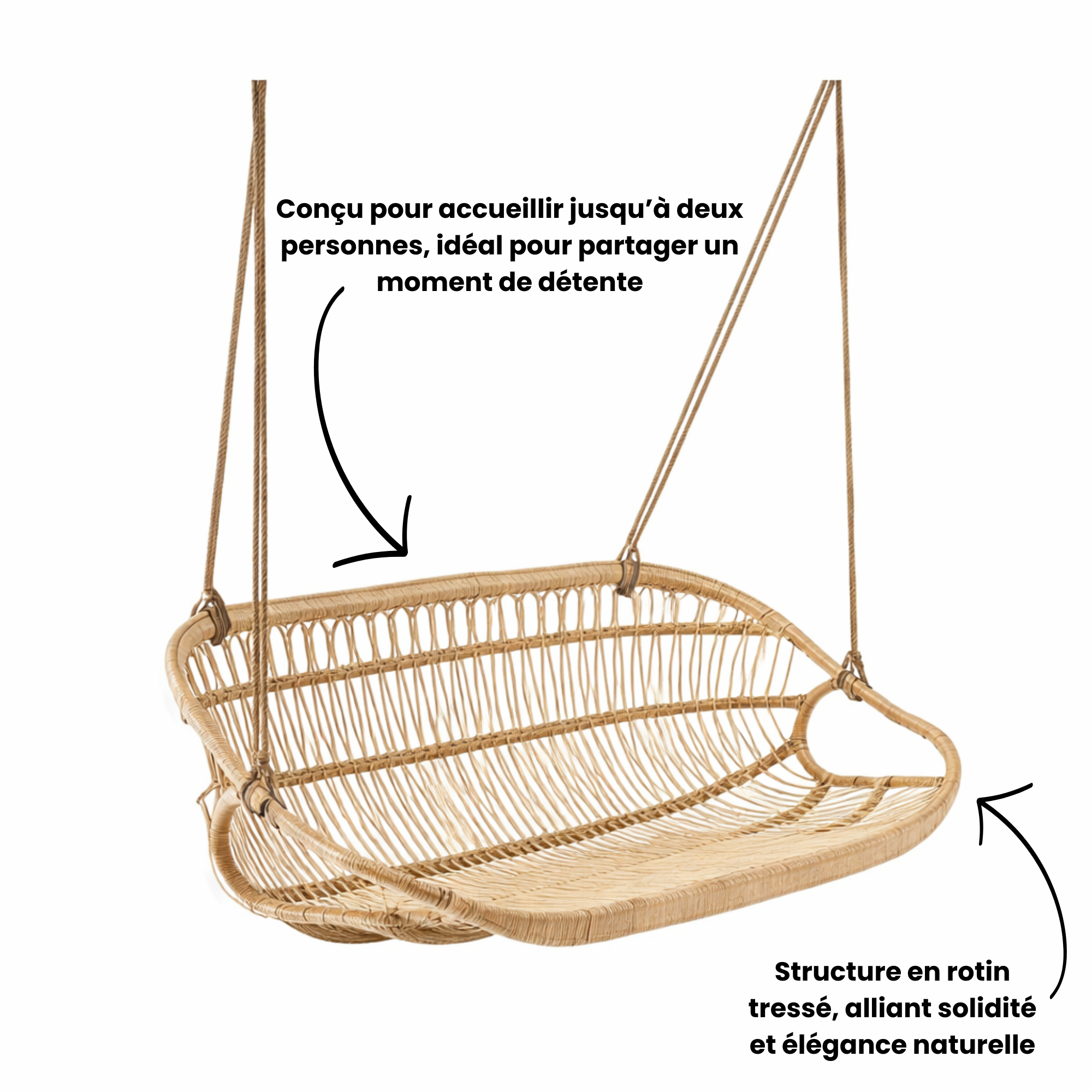 Fauteuil suspendu en rotin chaise panier