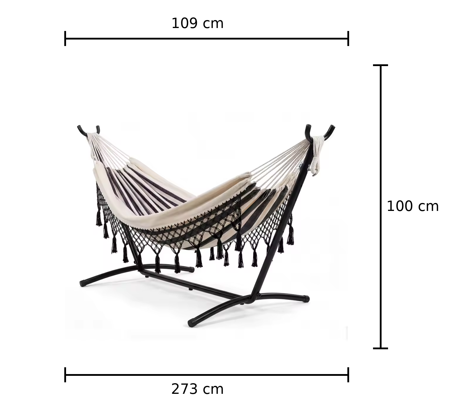 Hamac double avec support en acier