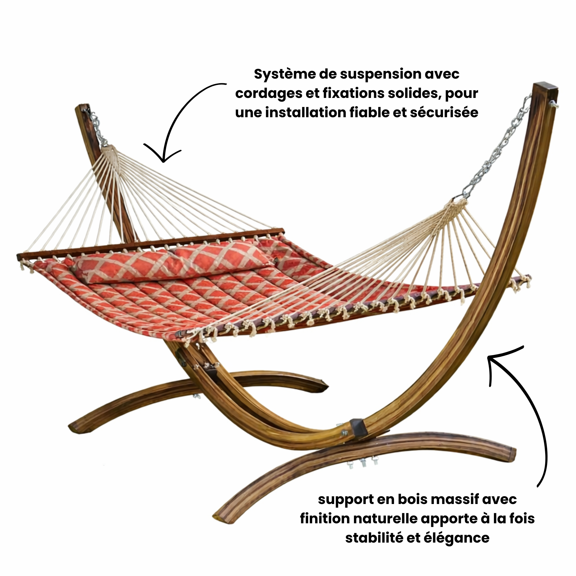 Hamac autoportant en bois massif