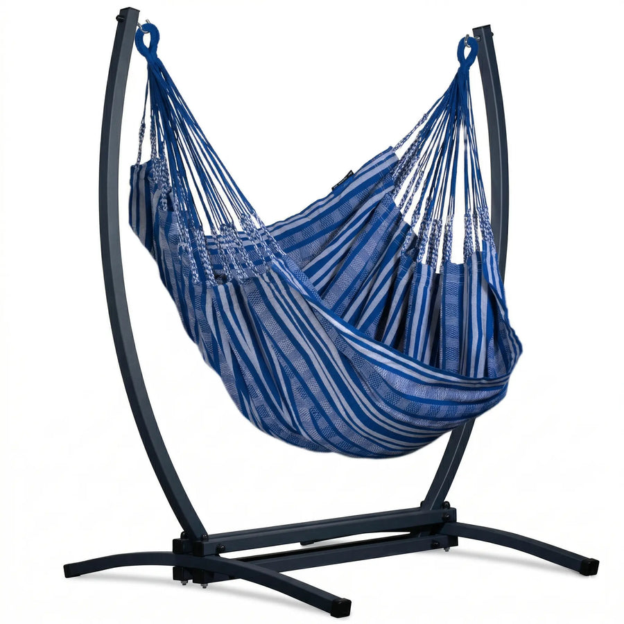 Fauteuil Hamac Suspendu avec Support Bleu | Chaise Suspendue Jardin | LUNARA