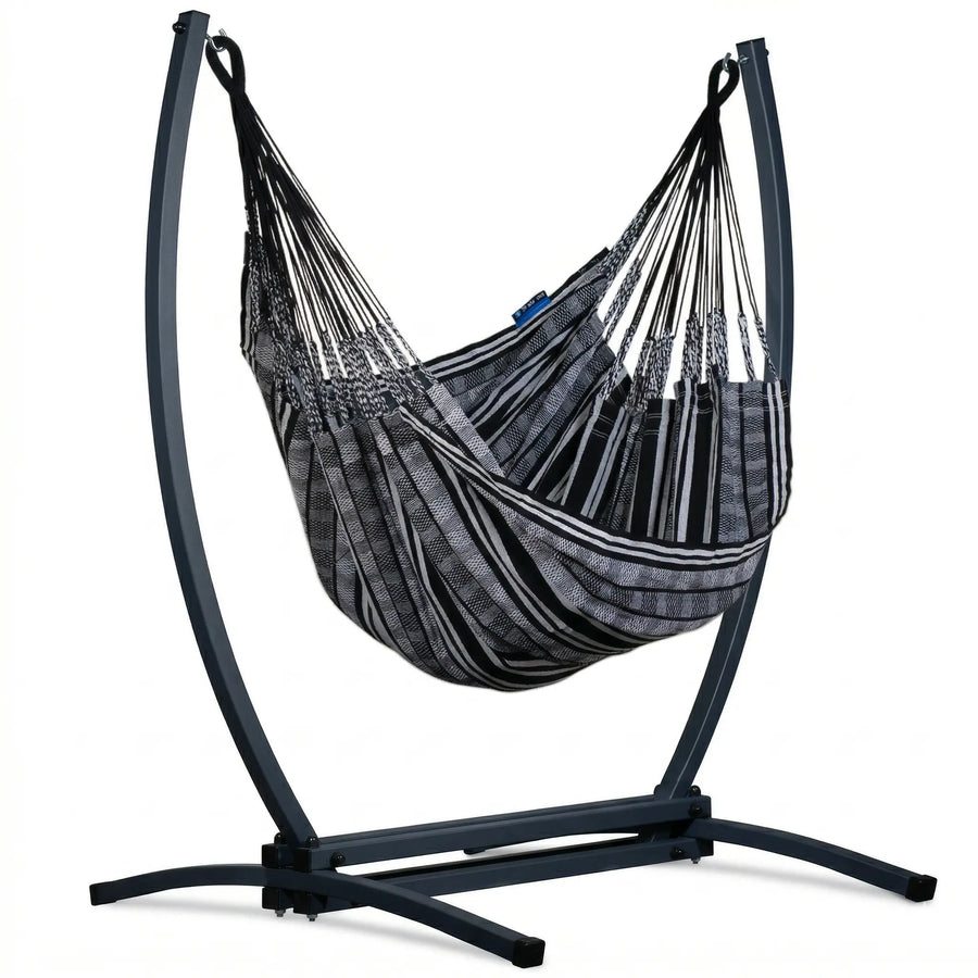 Fauteuil Hamac Suspendu avec Support Gris | Chaise Suspendue Jardin | LUNARA