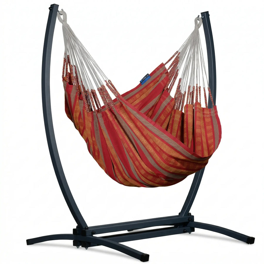 Fauteuil Hamac Suspendu avec Support Rouge | Chaise Suspendue Jardin | LUNARA