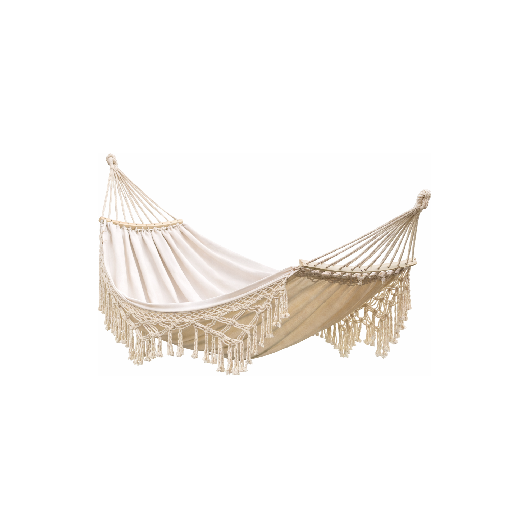 Hamac Double avec Barres en Bois