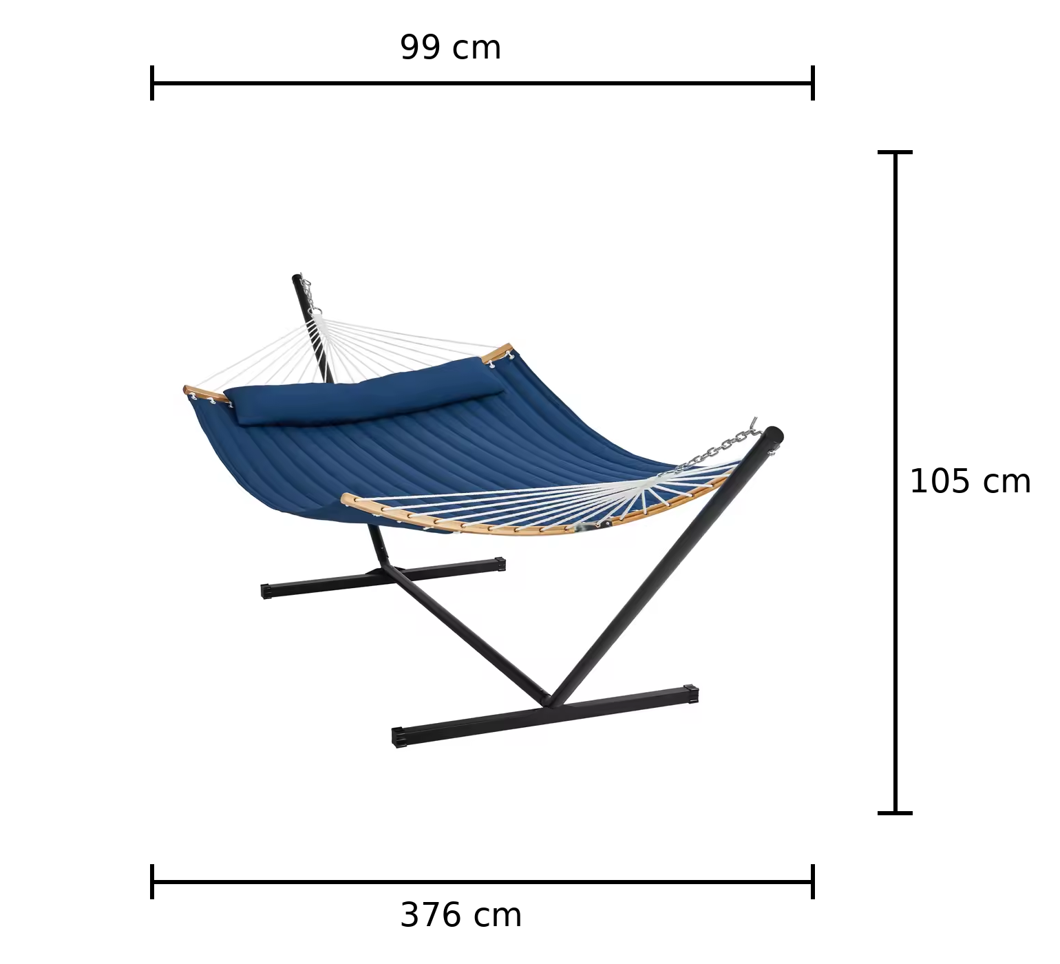 Hamac double avec support et oreiller